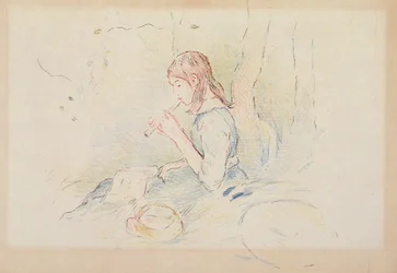 The Flageolet Player, 1890 (farveblyant på papir)